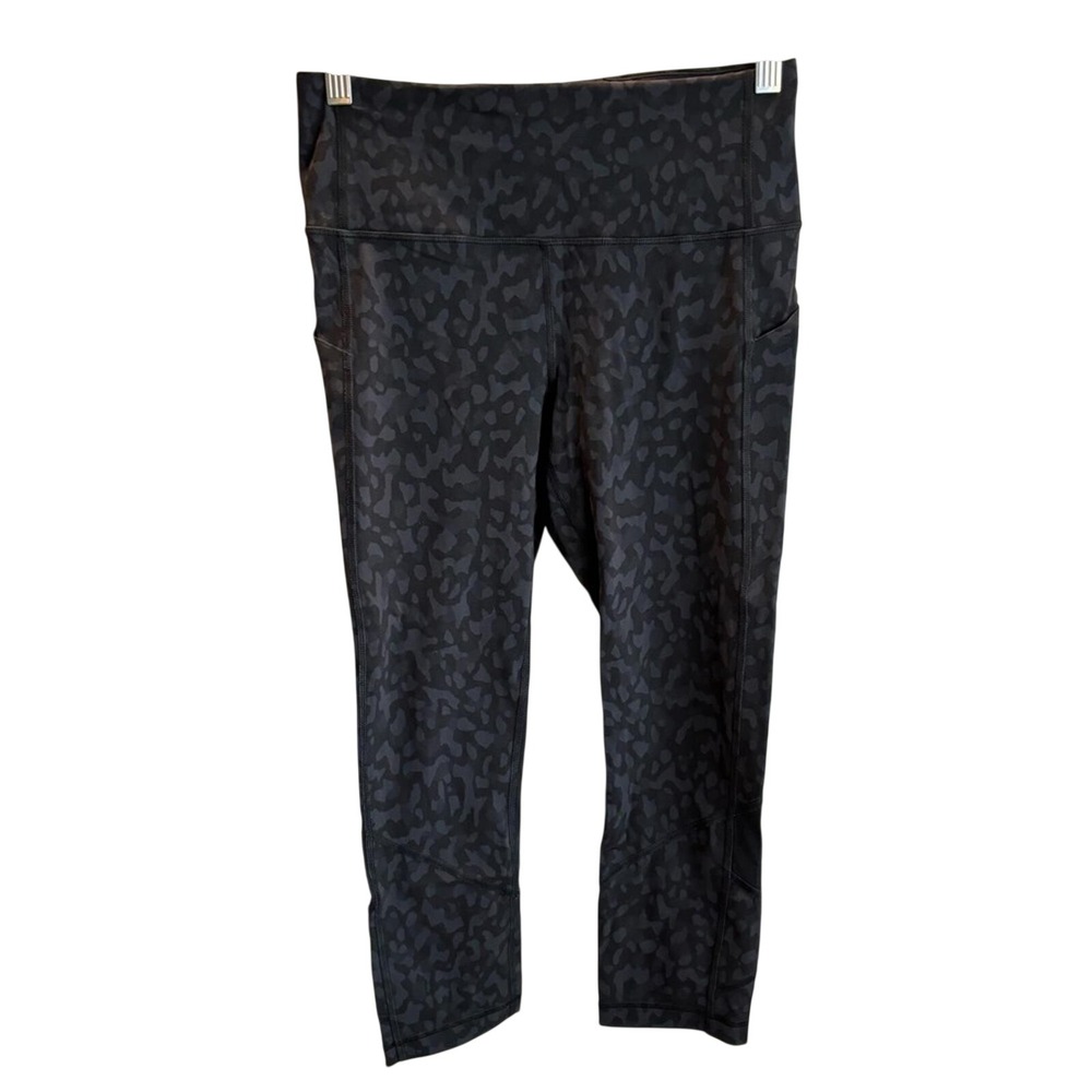 Lululemon Align Crop 23"Leggings black & Grey Camo Print Waist measure 28-30""
